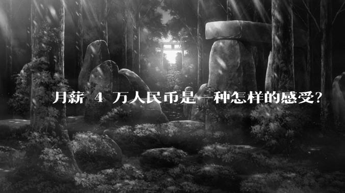 月薪 4 万人民币是一种怎样的感受？